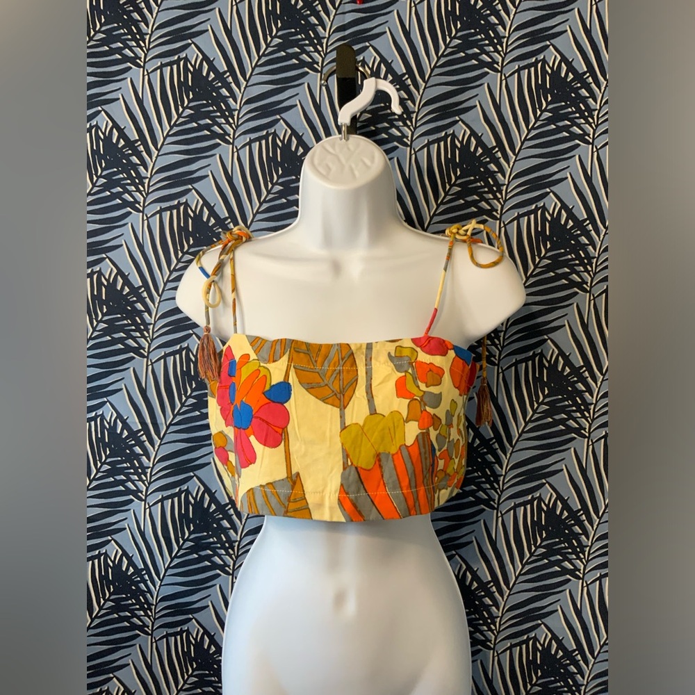 #23 NWOT Free People Colorful Cropped Tank Top Size 0
